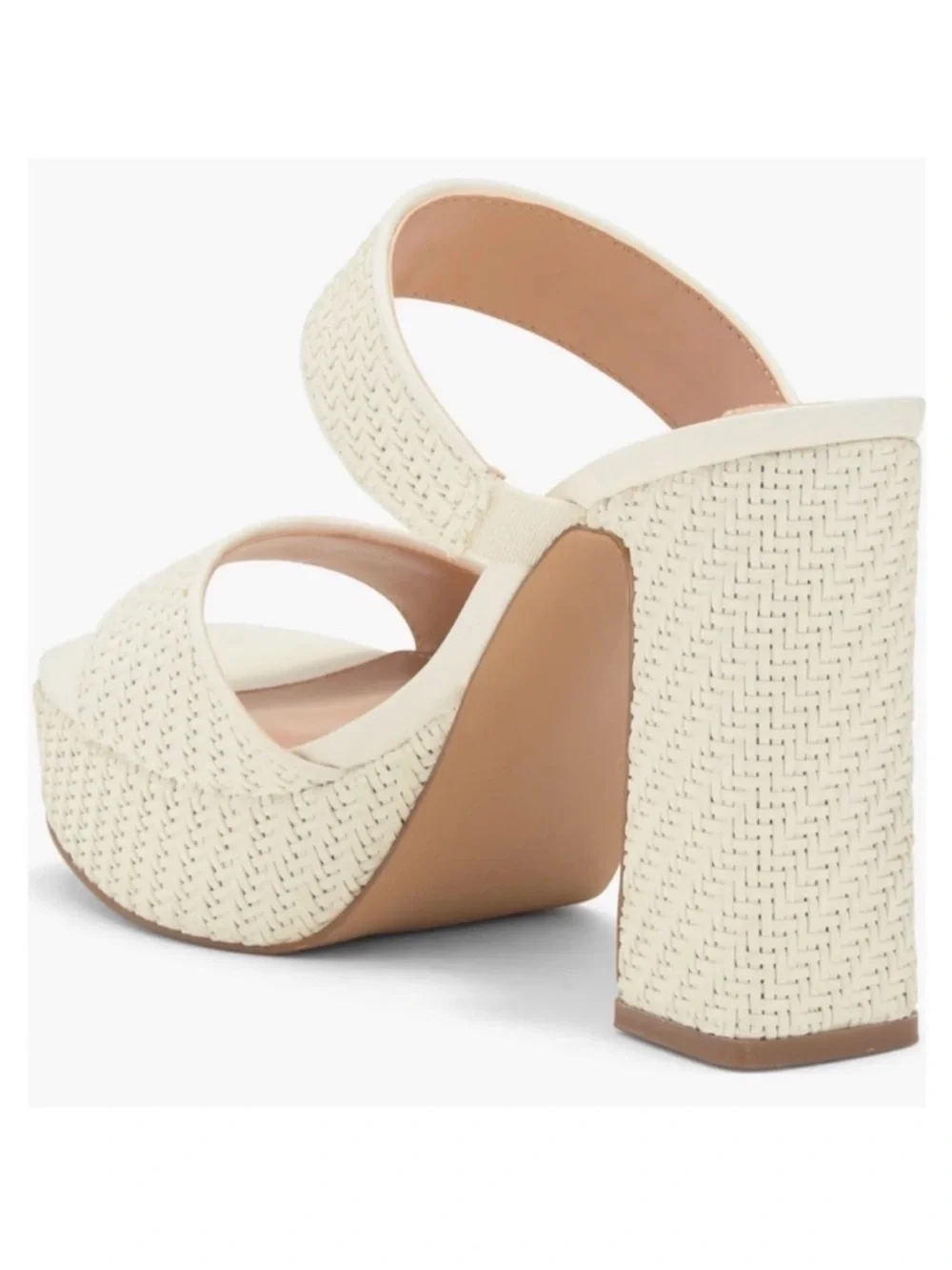 Steve Madden Cream Woven Platform Sandal